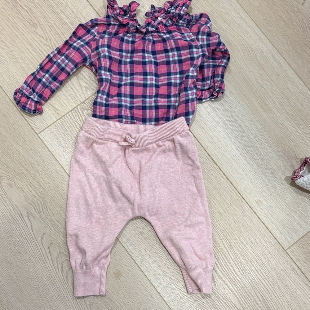 Hatley Pink Plaid Kids Matching Set